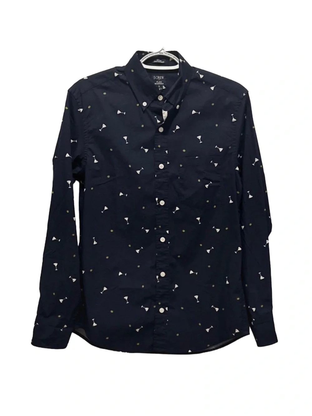 J. Crew Navy Martini Glass Print Button-Down Shirt